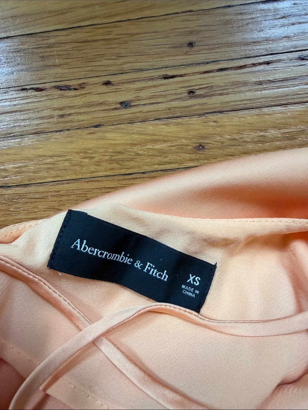 Abercrombie & Fitch Peach Satin Midi Slip Dress - Picture 4 of 4